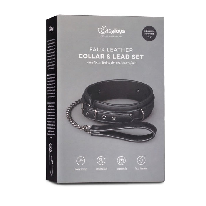 EAN 8718627529737 - EasyToys ET370BLK prenda o elemento de retención para bondage Collar para bondage Negro Imitación piel, M imagen 2