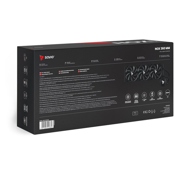 EAN 5901986049869 - Savio NOX 360 mm Procesador Kit de refrigeración líquida 12 cm Negro 1 pieza(s) imagen 11