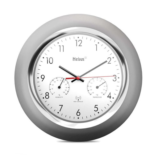 EAN 4007218194541 - Mebus 19454 reloj de mesa o pared Reloj digital Alrededor Plata, Blanco imagen 1