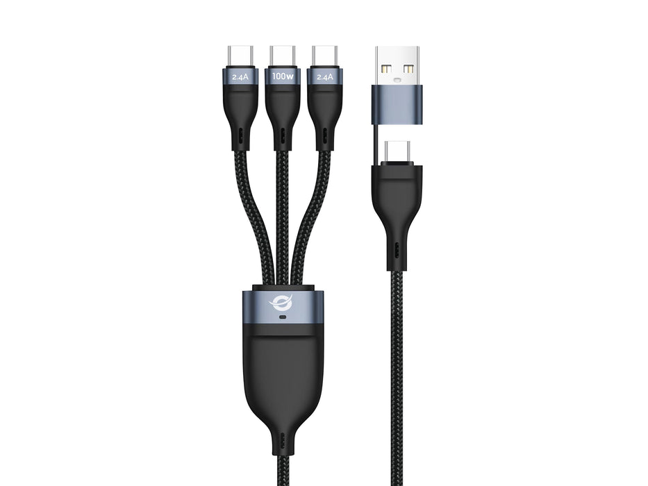 EAN 4015867242407 - Conceptronic ETTA06B15C cable USB USB 2.0 1,5 m USB A/USB C 3 x USB C Negro imagen 1