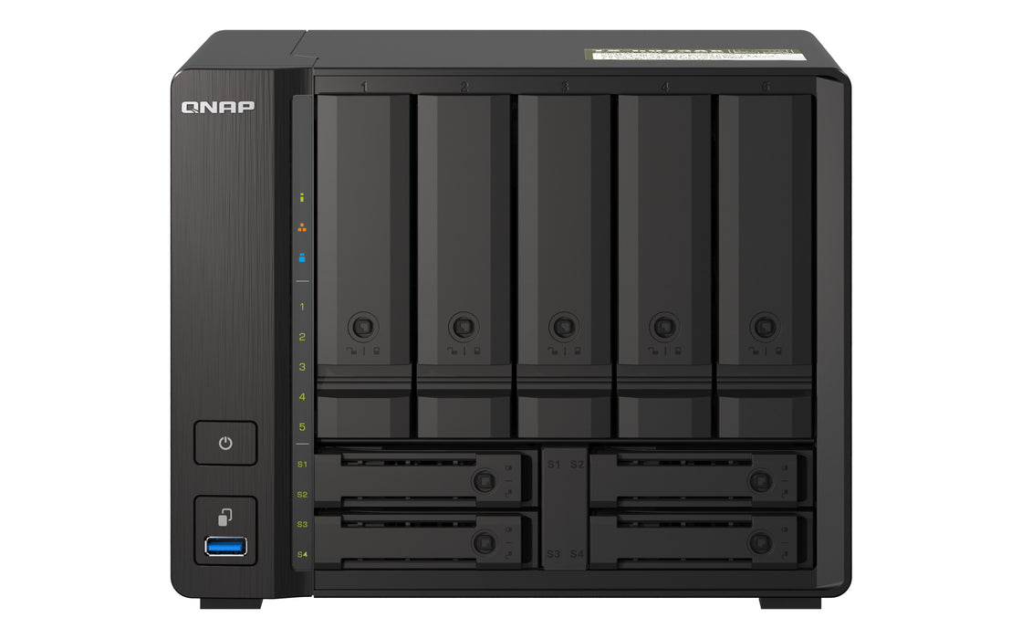 EAN 4713213518649 - QNAP TS-H973AX NAS Torre Ryzen Embedded V1500B 8 GB DDR4 0 TB QuTS hero Negro imagen 1