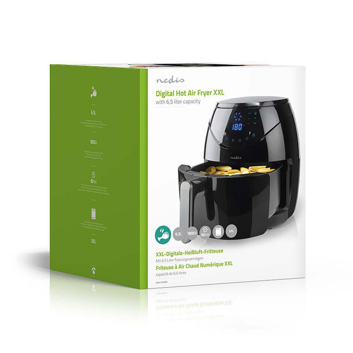 EAN 5412810334360 - Nedis KAAF250EBK freidora Sencillo 6,5 L Independiente 1800 W Freidora de aire caliente Negro imagen 18