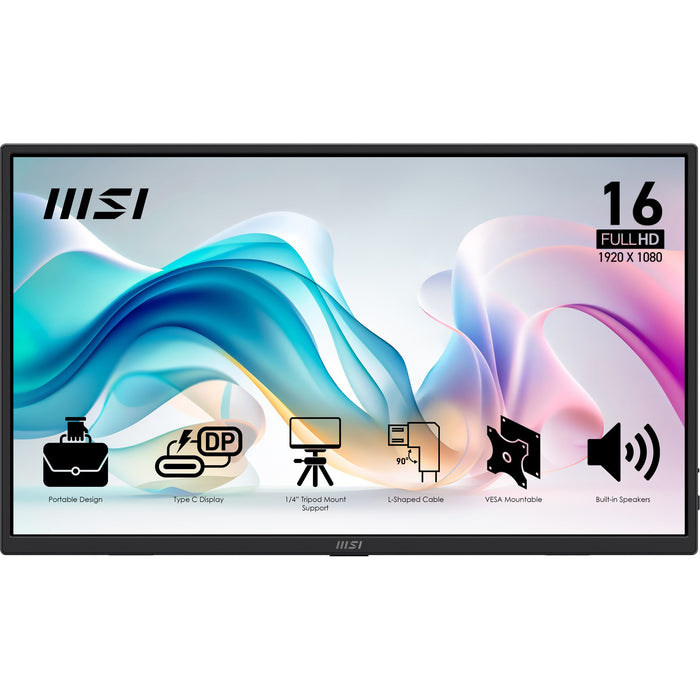 EAN 4711377318631 - MSI PRO MP165 E6 monitor o TV portátil Monitor portátil Negro 39,6 cm (15.6") LED 1920 x 1080 Pixeles imagen 1