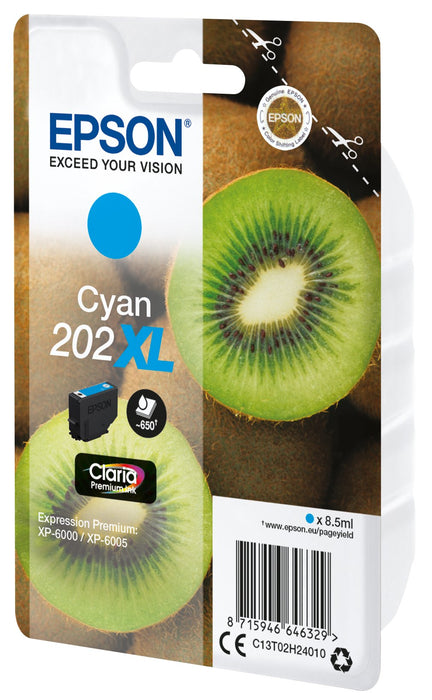 EAN 8715946646329 - Epson Kiwi 202XL cartucho de tinta 1 pieza(s) Original Alto rendimiento (XL) Cian imagen 1