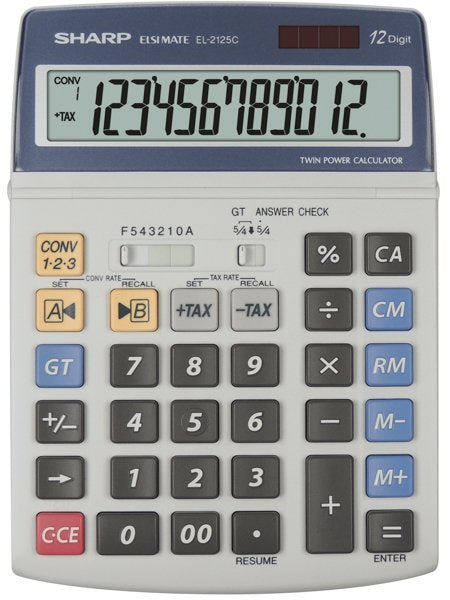 EAN 4974019022772 - Sharp EL2125C calculadora Escritorio Calculadora financiera Negro, Azul, Gris imagen 1