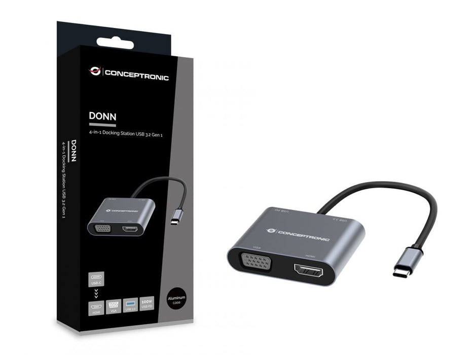 EAN 4015867229170 - Conceptronic DONN16G Alámbrico USB 3.2 Gen 1 (3.1 Gen 1) Type-C Gris imagen 5