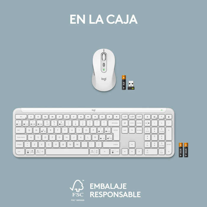 EAN 5099206120327 - Logitech 920-012596 teclado Ratón incluido Oficina RF Wireless + Bluetooth QWERTY Español Blanco imagen 17