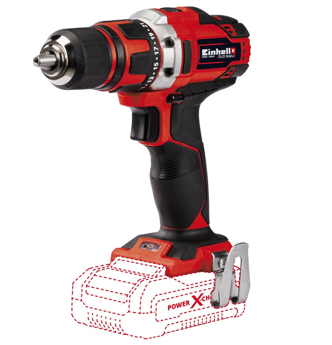 EAN 4006825635768 - Einhell TE-CD 18/40 Li-Solo 1500 RPM Sin llave 1,1 kg Negro, Rojo imagen 1