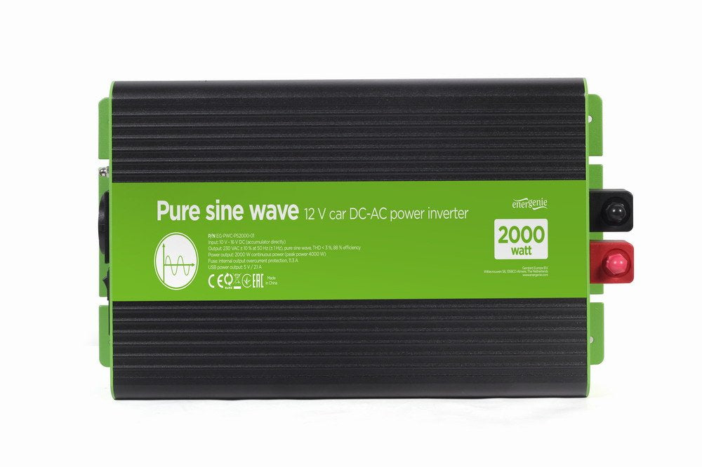 EAN 8716309124072 - EnerGenie EG-PWC-PS2000-01 adaptador e inversor de corriente Auto 2000 W Negro, Verde imagen 3