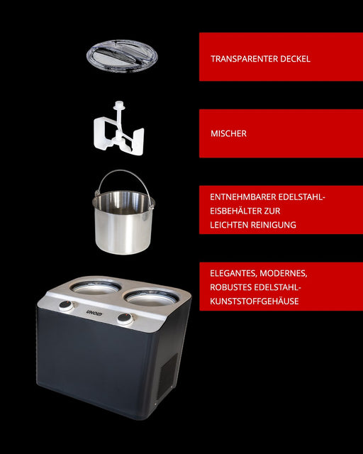 EAN 4011689488351 - Unold Doppio Compresor de helados 2,4 L 250 W Negro, Acero satinado imagen 2