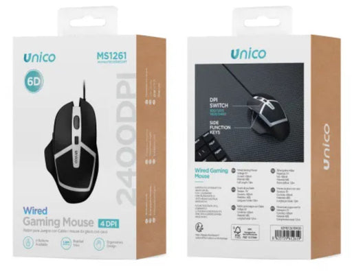 EAN 8435719612619 - UNICO MS1261 ratón Universal mano derecha USB tipo A 2400 DPI imagen 2