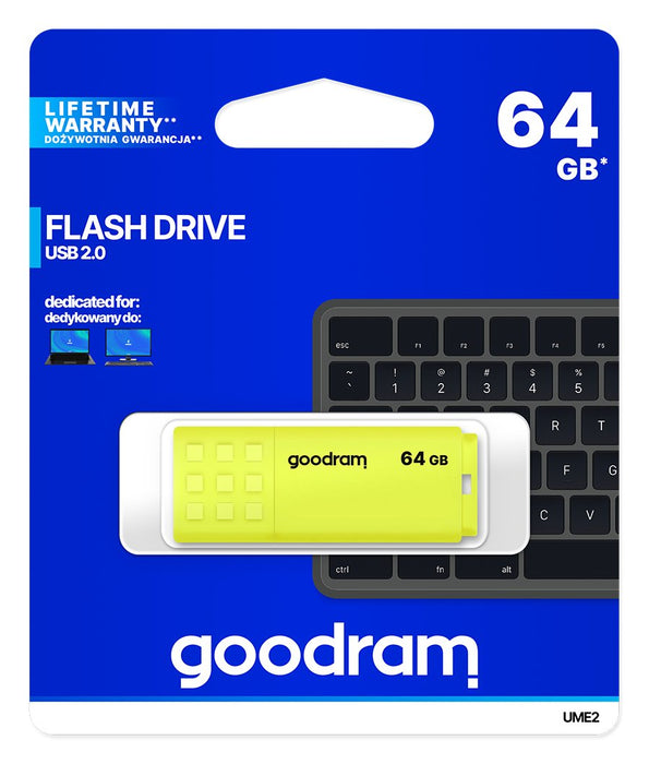 EAN 5908267935705 - Goodram UME2 unidad flash USB 64 GB USB tipo A 2.0 Amarillo imagen 5