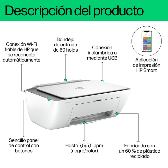 EAN 0196337380028 - HP DeskJet 2820e All-in-One Printer Inyección de tinta térmica A4 4800 x 1200 DPI 7,5 ppm Wifi imagen 6