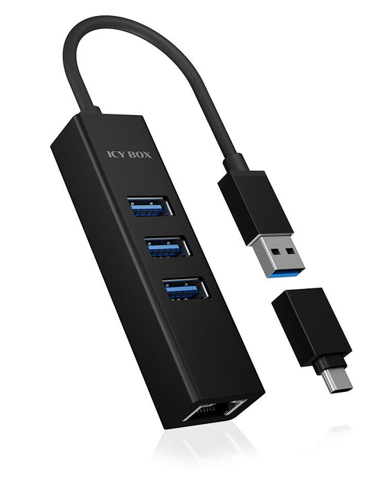 EAN 4250078171805 - ICY BOX IB-HUB1419-LAN USB 3.2 Gen 1 (3.1 Gen 1) Type-A Negro imagen 1