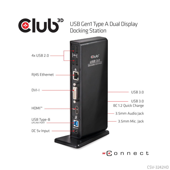EAN 8717249401018 - CLUB3D SenseVision USB3.0 Dual Display Docking Station Alámbrico USB 3.2 Gen 1 (3.1 Gen 1) Type-A Negro imagen 8