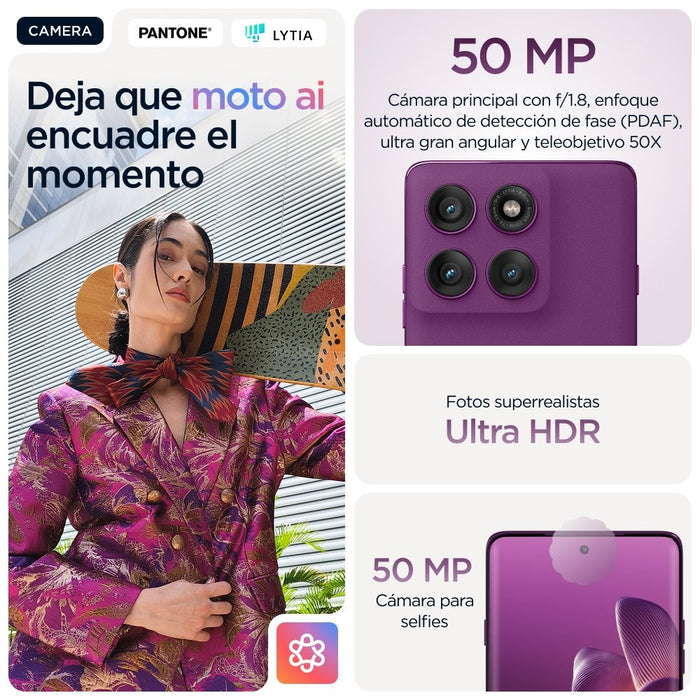 EAN 840493600628 - Motorola edge 60 pro 16,9 cm (6.67") SIM doble Android 15 5G USB Tipo C 12 GB 512 GB 6000 mAh Púrpura imagen 15