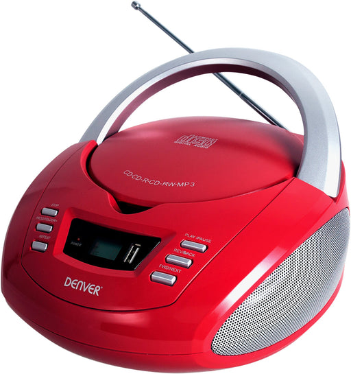 EAN 5706751041648 - Denver TCU-211RED reproductor de CD Reproductor de CD portátil Rojo, Plata imagen 1