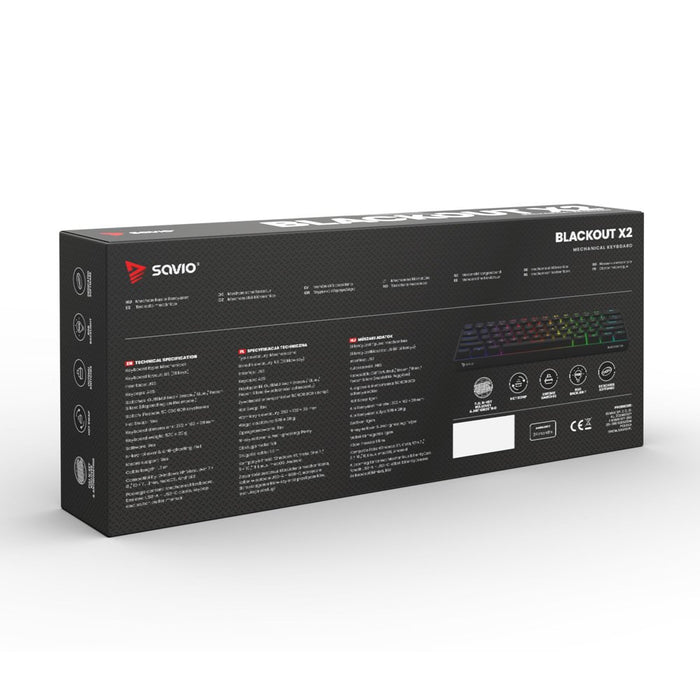 EAN 5901986049456 - Savio BLACKOUT X2 RED teclado Juego USB QWERTY Internacional de EE.UU. Negro imagen 7