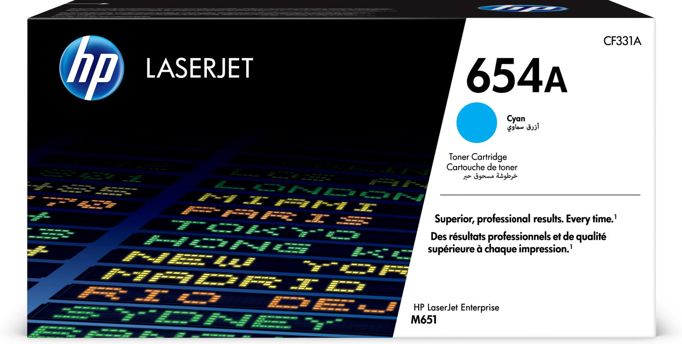 EAN 0886112501181 - HP 654A Cyan Original LaserJet Toner Cartridge cartucho de tóner 1 pieza(s) imagen 1