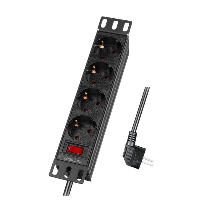 EAN 4052792046601 - LogiLink PDU4B01 unidad de distribución de energía (PDU) 4 salidas AC 1U Negro imagen 2