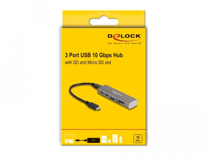 EAN 4043619642366 - DeLOCK 64236 hub de interfaz USB 3.2 Gen 1 (3.1 Gen 1) Type-C 10000 Mbit/s Gris imagen 4