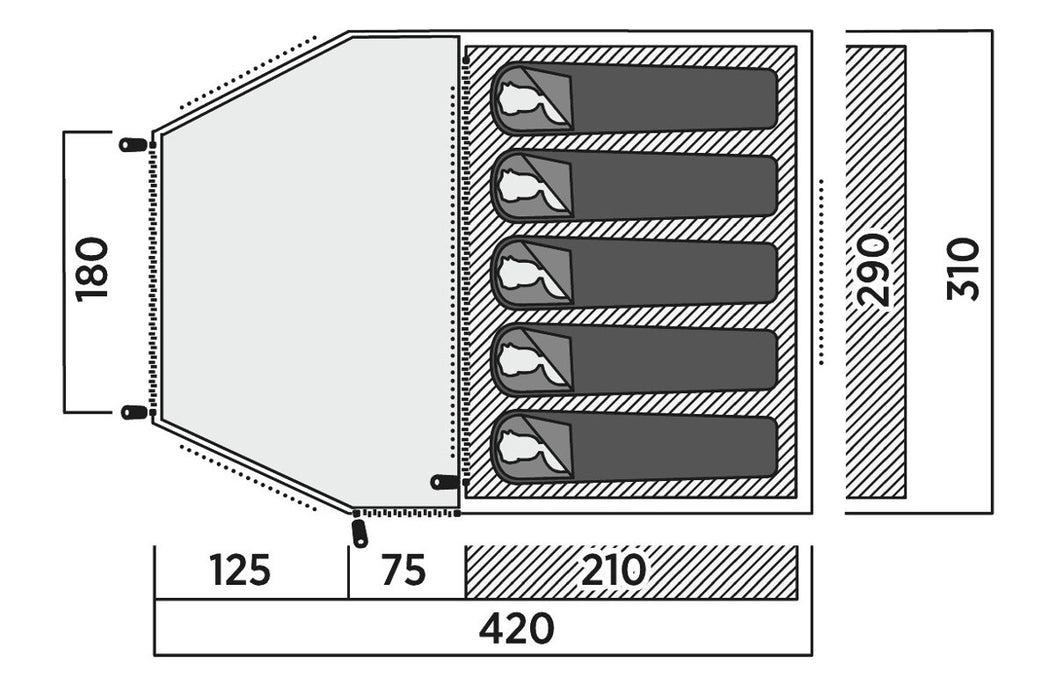 EAN 5709388144867 - Easy Camp Kinn 5 Verde Tienda de cúpula/iglú imagen 6