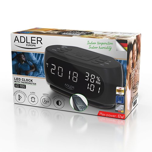 EAN 5903887805636 - Adler AD 1186 despertador Reloj despertador digital Negro imagen 5