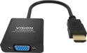 EAN 4979146000006 - Vision TC-HDMIVGA/BL adaptador de cable de vídeo 0,23 m HDMI tipo A (Estándar) VGA (D-Sub) Negro imagen 3