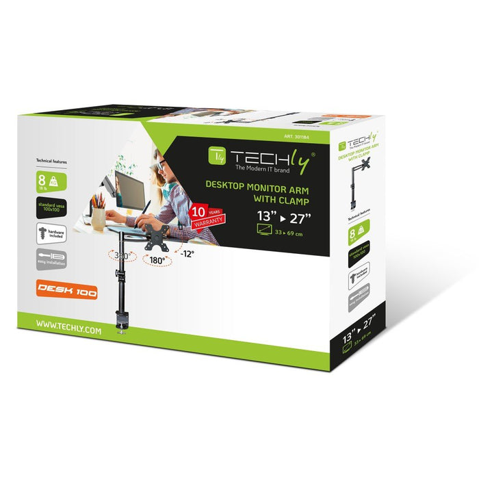 EAN 8057685301184 - Techly ICA-LCD 501BK soporte para monitor 68,6 cm (27") Escritorio Negro imagen 2