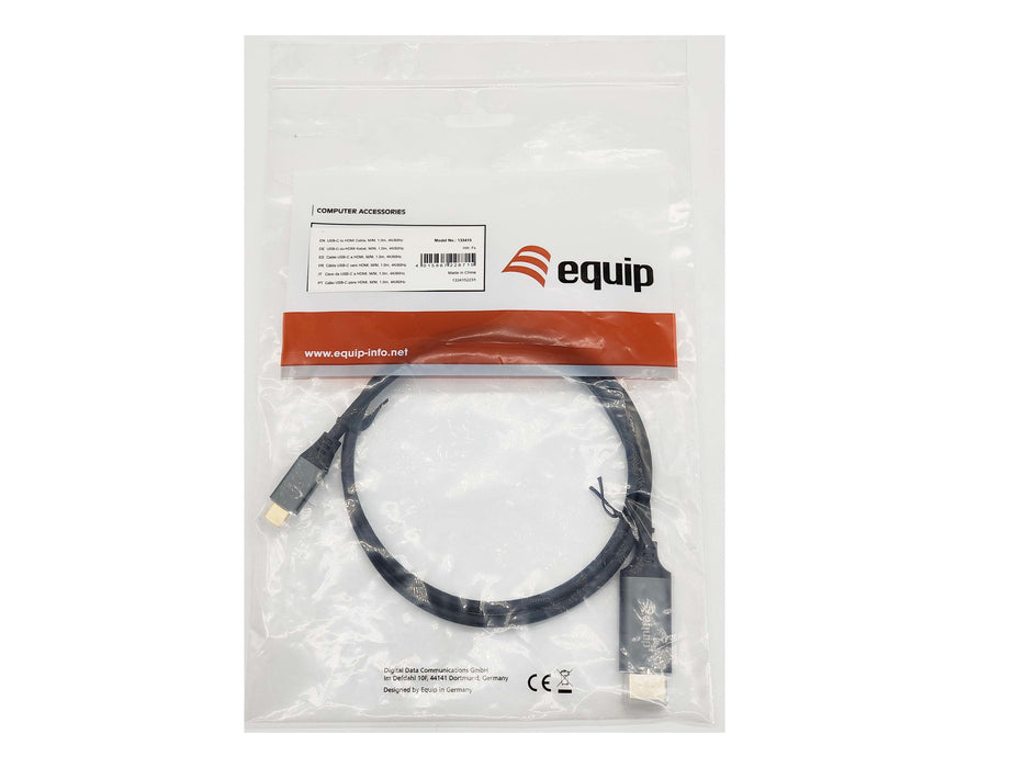 EAN 4015867228715 - Equip 133415 adaptador de cable de vídeo 1 m USB Tipo C HDMI tipo A (Estándar) Negro, Gris imagen 4