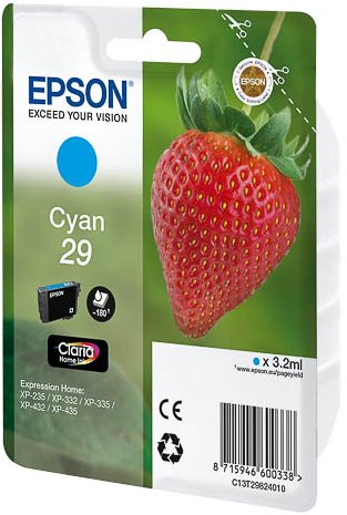 EAN 8715946600338 - Epson Strawberry 29 C cartucho de tinta 1 pieza(s) Original Rendimiento estándar Cian imagen 1