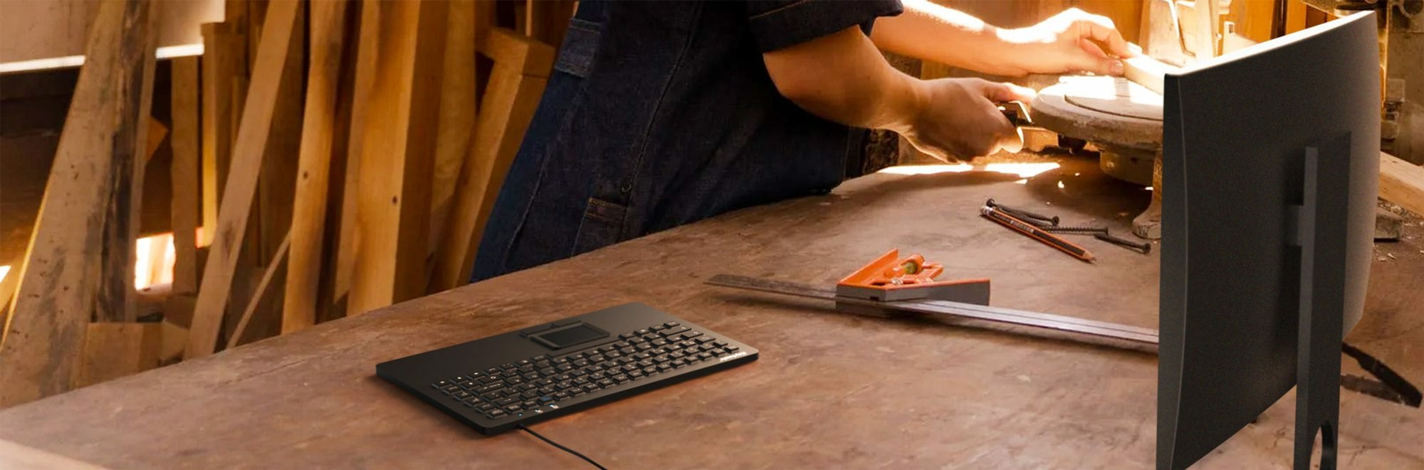 EAN 4250078160113 - KeySonic KSK-5230 IN (UK) black teclado Industrial USB QWERTY Inglés del Reino Unido Negro imagen 2