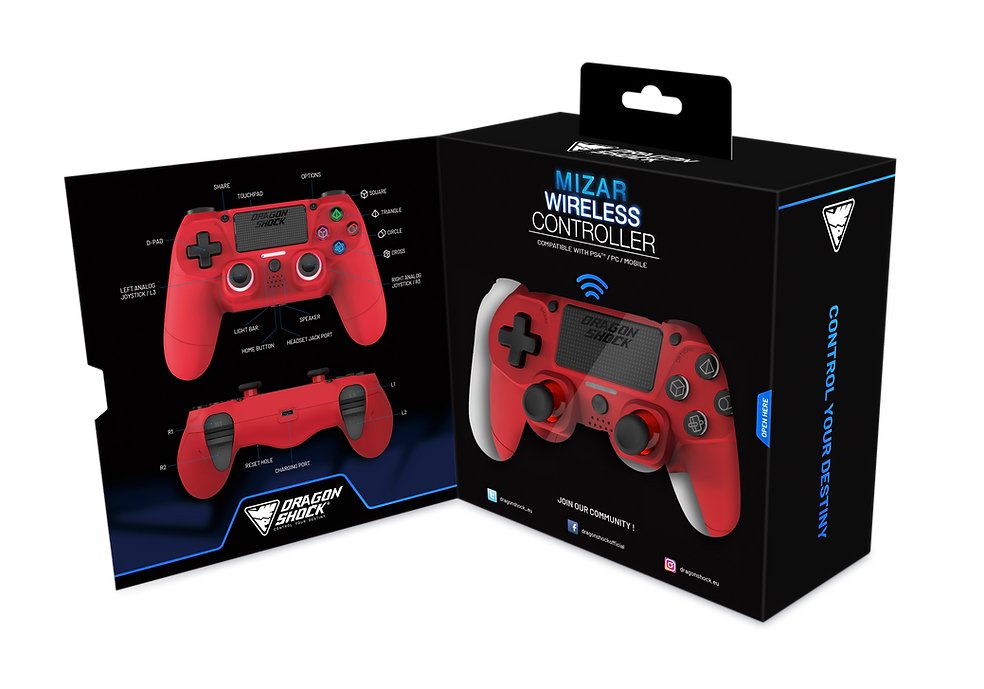EAN 5425025593071 - Dragonshock Mizar Rojo Bluetooth Gamepad PlayStation 4 imagen 6