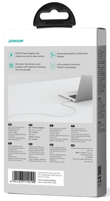 EAN 6941237110190 - JOYROOM 6941237110190 cable USB USB 2.0 1 m USB C Blanco imagen 3