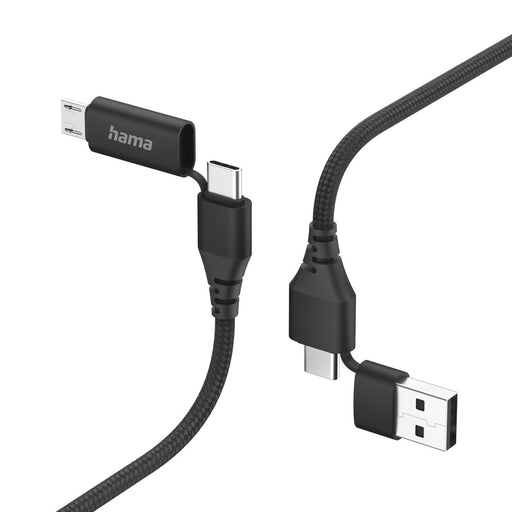 EAN 4047443487179 - Hama 00201537 cable USB USB 2.0 1,5 m USB A/USB C USB C/Micro-USB B Negro imagen 1