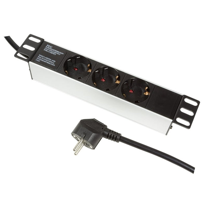 EAN 4052792026719 - LogiLink PDU3B01 unidad de distribución de energía (PDU) 3 salidas AC 1U Negro imagen 2
