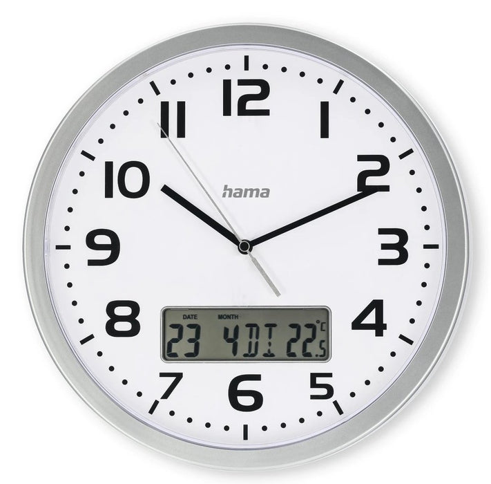 EAN 4047443517685 - Hama 00185878 reloj de mesa o pared Reloj analógico Alrededor Plata, Blanco imagen 1