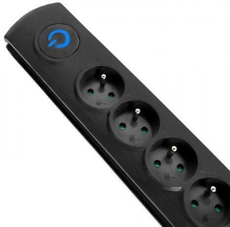 EAN 5901878501147 - Qoltec 50114 limitador de tensión Negro 8 salidas AC 230 V 3 m imagen 2