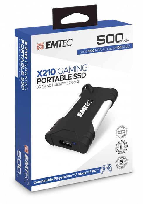 EAN 3126170178183 - Emtec X210G 500 GB USB Tipo C 3.2 Gen 2 (3.1 Gen 2) Negro, Blanco imagen 5