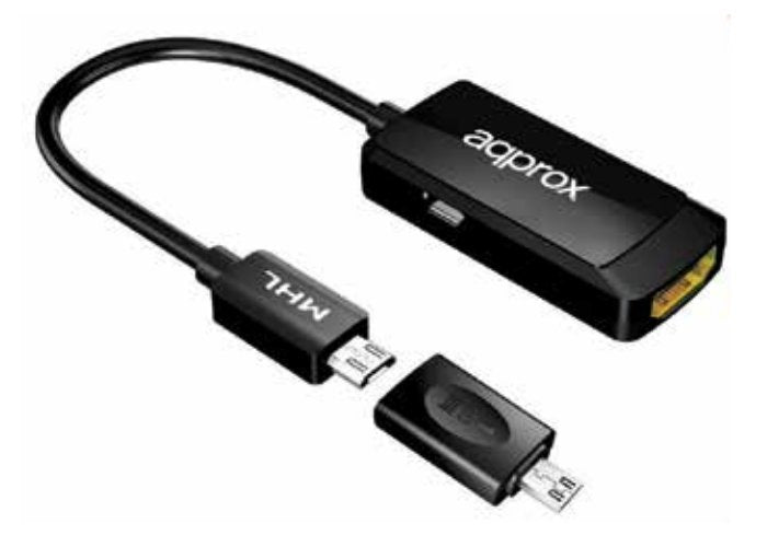 EAN 8435099520863 - Approx appC24 HDMI tipo A (Estándar) MicroUSB tipo B Negro imagen 3