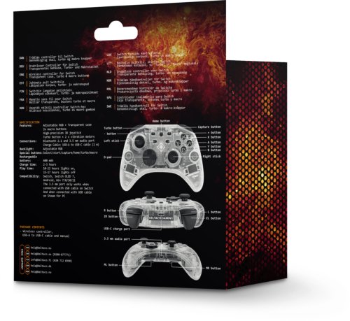 EAN 7333048059819 - Deltaco GAM-149-T Transparente Gamepad Android, Nintendo Switch, Nintendo Switch OLED, PC, iOS imagen 10