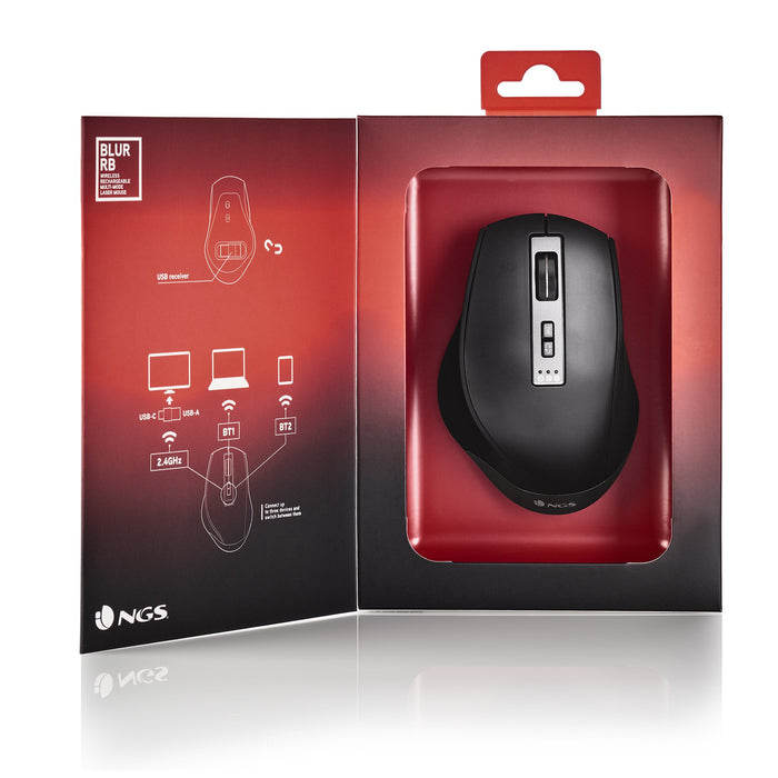 EAN 8435430619249 - NGS BLUR-RB ratón Juego mano derecha Bluetooth + USB Type-A 3200 DPI imagen 8