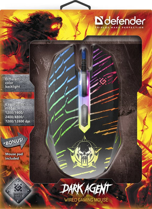 EAN 4714033525909 - Defender DARK AGENT GM-590L ratón Juego mano derecha USB tipo A Óptico 12800 DPI imagen 5