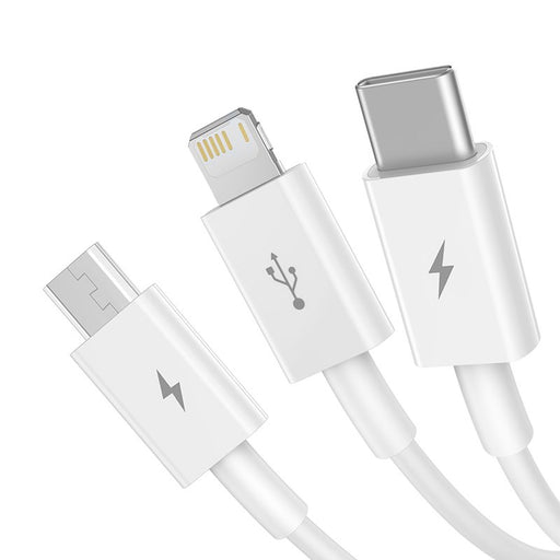 EAN 6953156205536 - Baseus Superior cable USB USB 2.0 1,5 m USB A USB C/Micro USB A/Lightning Blanco imagen 2