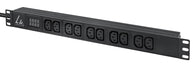 EAN 5715063053010 - Lanview LVR-3MIEC-AMP-10C13 unidad de distribución de energía (PDU) 10 salidas AC 1U Negro imagen 2