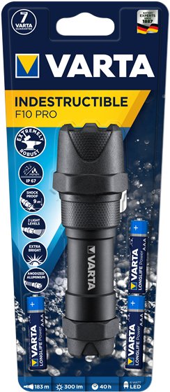 EAN 4008496987207 - Varta INDESTRUCTIBLE F10 PRO Negro Linterna de mano LED imagen 2