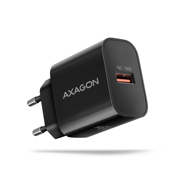 EAN 8595247908339 - Axagon ACU-QC18 kroviklis jungiama tinkl QC 18W, 1x port USB-A, QC3.0/AFC/FCP/SMART Juoda Teléfono móvil, imagen 1