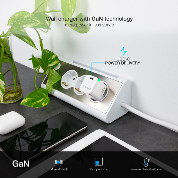 EAN 8433281012554 - TooQ TQWC-GANPD30WT cargador de dispositivo móvil Universal Corriente alterna Carga rápida Interior imagen 4