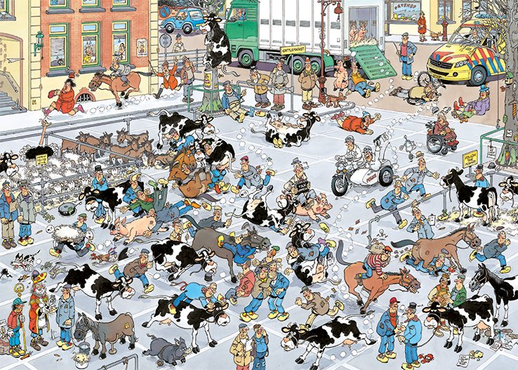 EAN 8710126190753 - Jan van Haasteren The Cattle Market 1000 pcs Puzzle rompecabezas 1000 pieza(s) Dibujos imagen 2