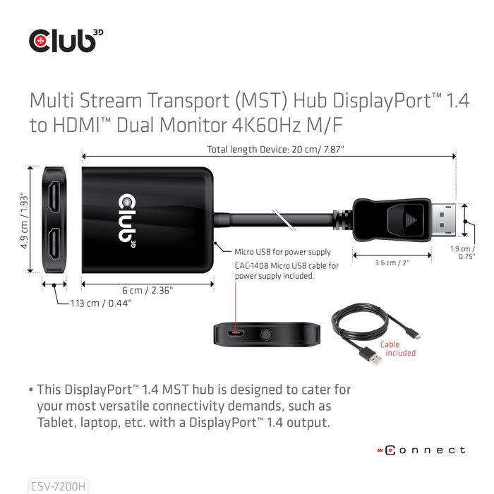 EAN 8719214471996 - CLUB3D CSV-7200H divisor de video DisplayPort 2x HDMI imagen 3